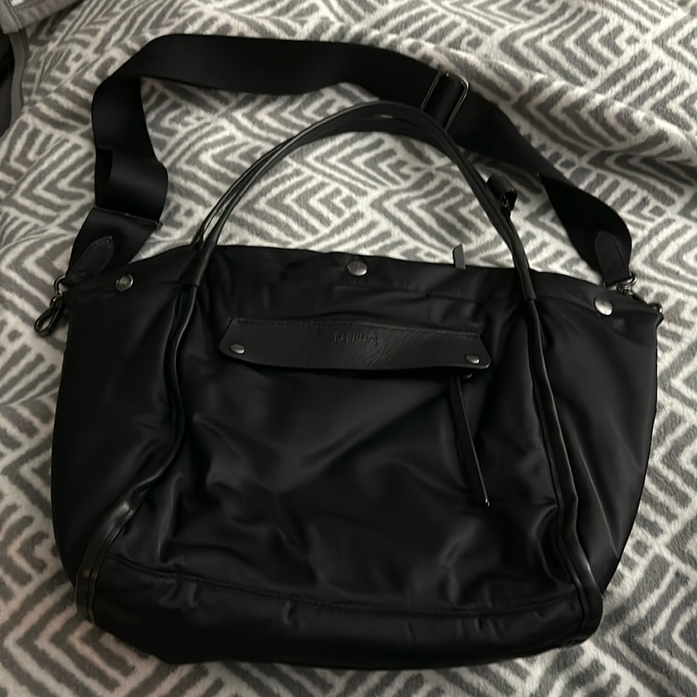 MZ Wallace Small Madison Shopper crossbody tote/satchel in black nylon